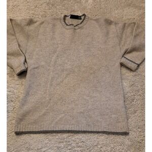 Coleman Knit 100% Wool Crewneck Sweater Mens Size Medium Tan Gray